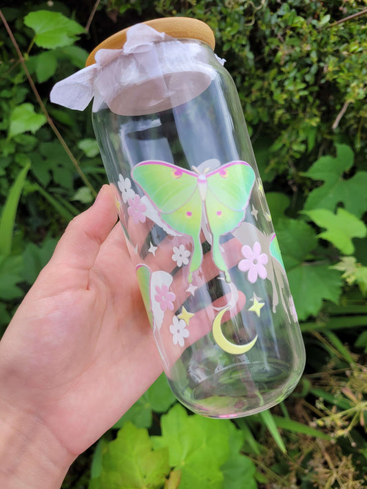 Luna Moth 16oz Glass Tumblr