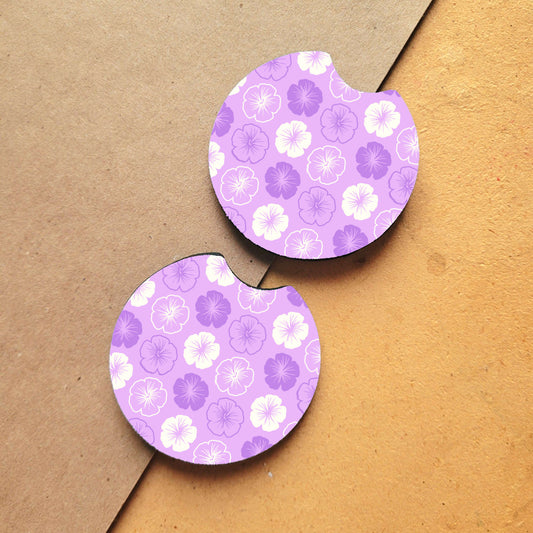 Lilac Flowers Car Coasters