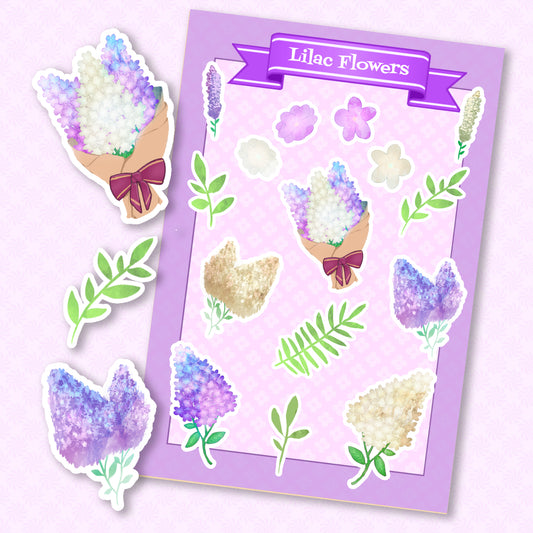 Lilac Flower Vinyl Sticker Sheet