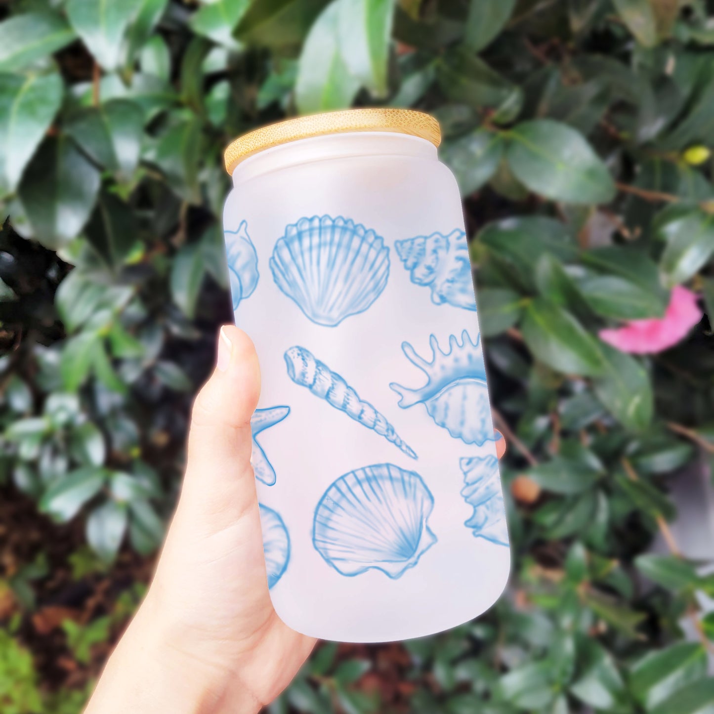 Taza Tumblr esmerilada Seashell de 16 oz