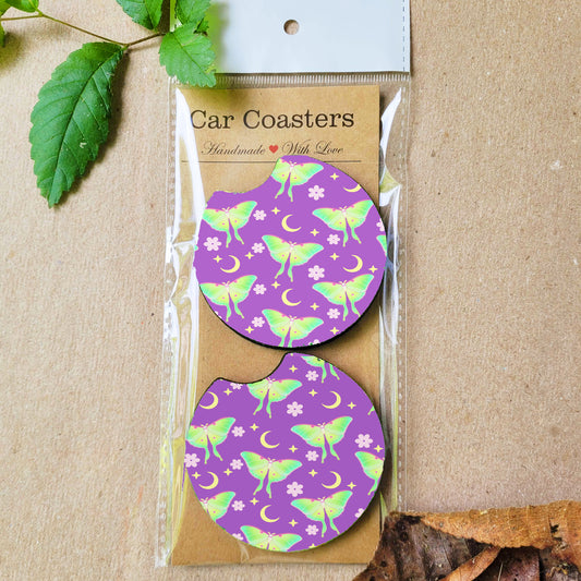 Luna Moth Car Coasters