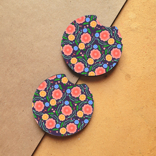 Blossom Winds Pattern Car Coasters