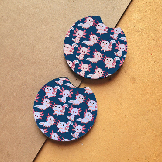 Pattern Axolotl Car Coasters