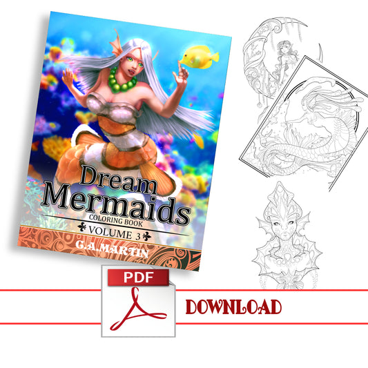 DIGITAL Mermaids Vol.3 Coloring Book