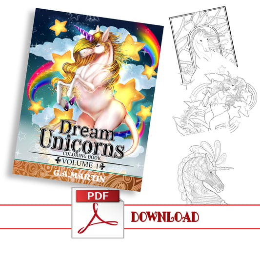 DIGITAL Unicorns Vol.1 Coloring Book