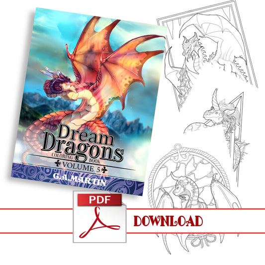 Libro para colorear Dragones DIGITAL Vol.5