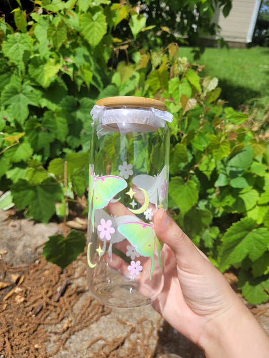 Luna Moth 16oz Glass Tumblr